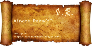 Vincze Rezső névjegykártya